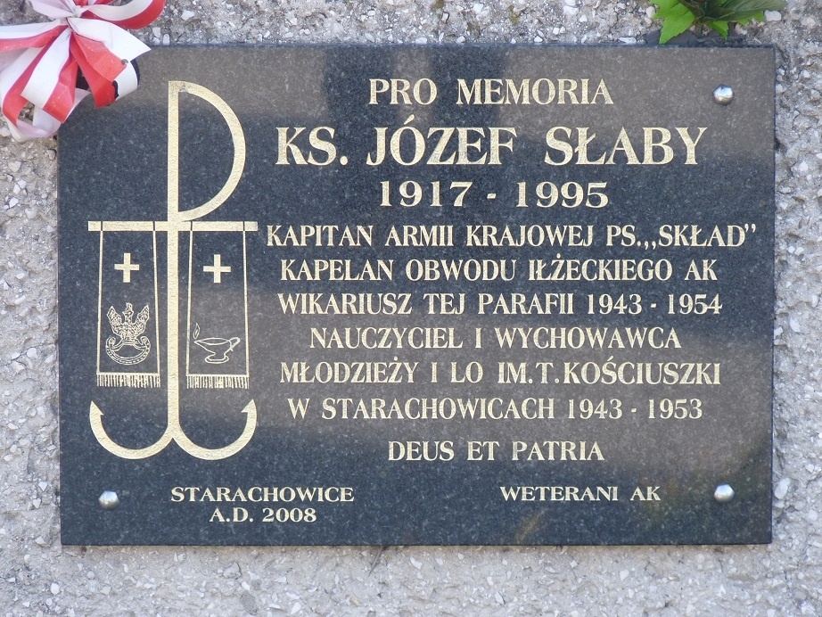 Tablica poświęcona pamięci ks. Józefa Słabego